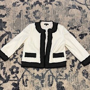 White and Black Trim Jacket